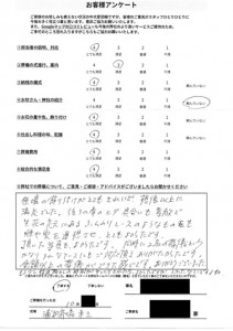 浦和斎場にて通夜告別式 さいたま市桜区田島のお客様より葬儀後のアンケートいただきました。