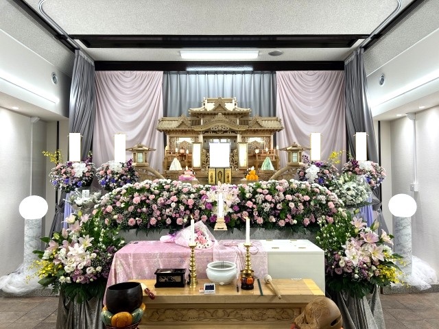 思い出の里会館にて告別式(一日葬)