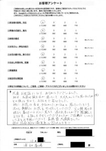 浦和斎場にて告別式 さいたま市南区根岸のお客様より葬儀後のアンケートいただきました。