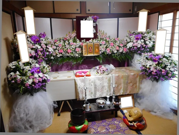 ご自宅~越谷市斎場での葬儀の葬儀事例(画像1)